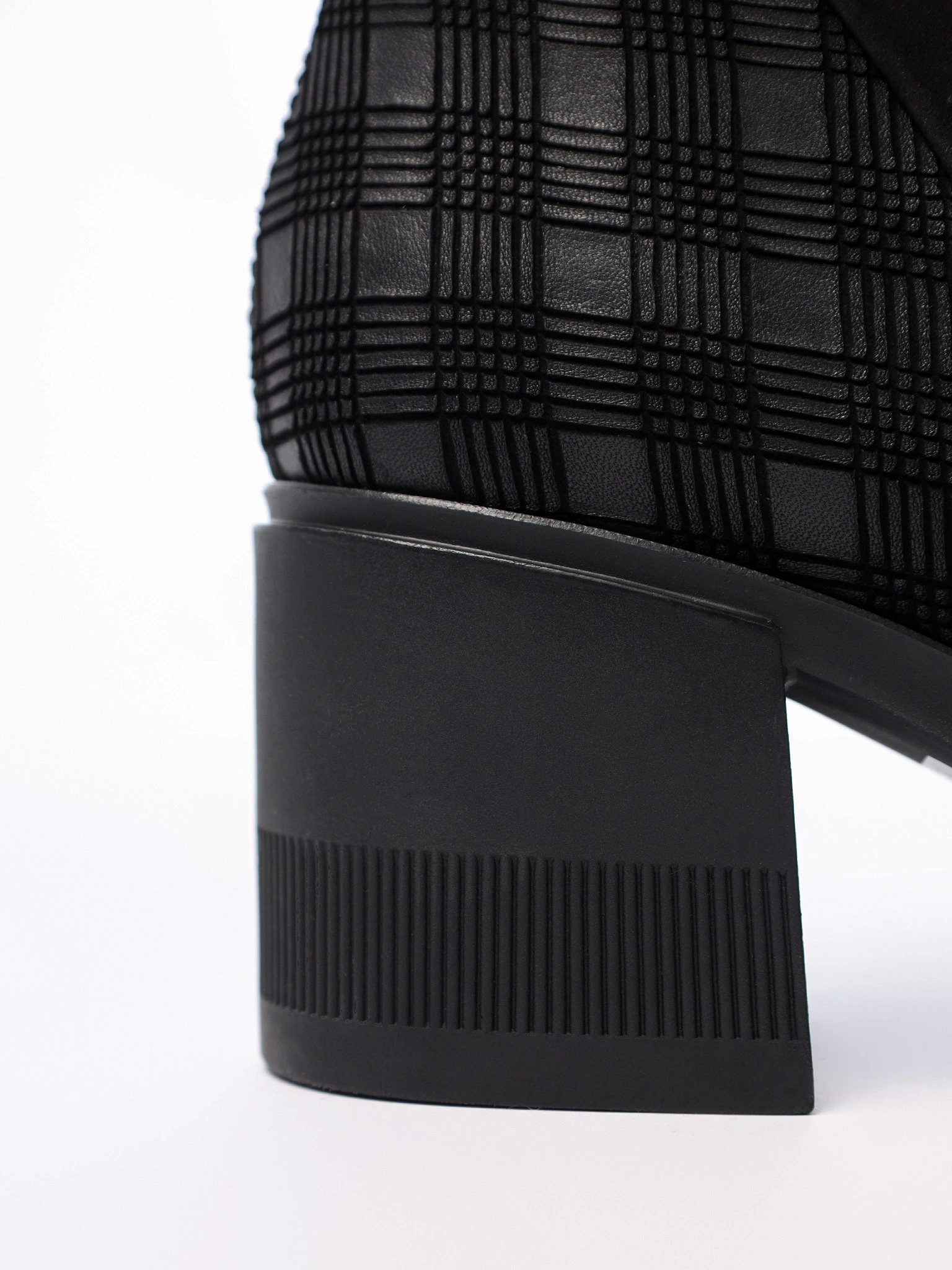 Ботильоны комбинированные черного цвета на высоком каблуке